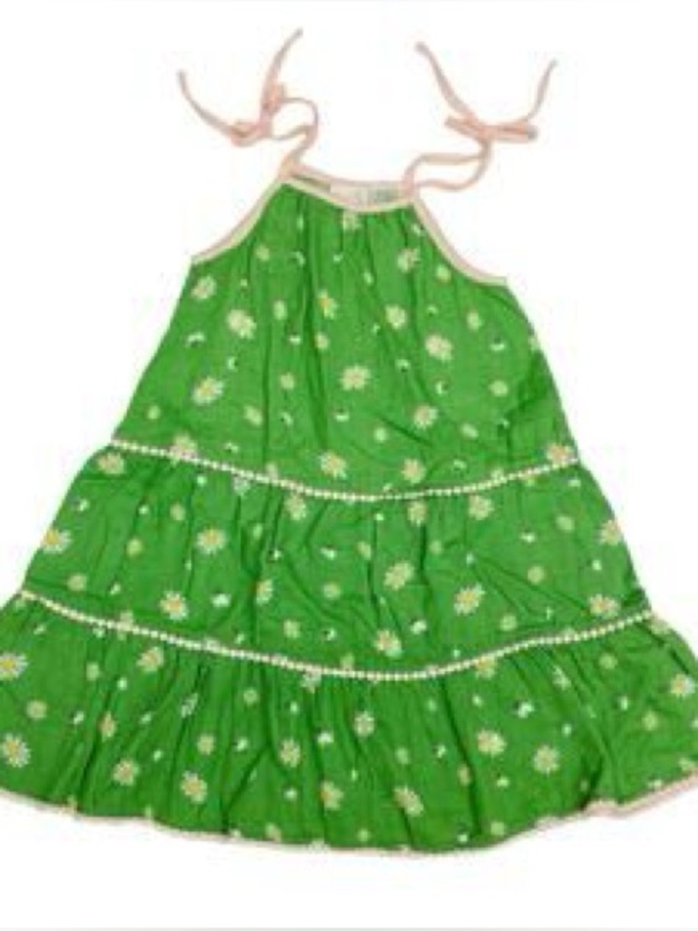 Miki Miette floral gauze a line shoulder tie dress